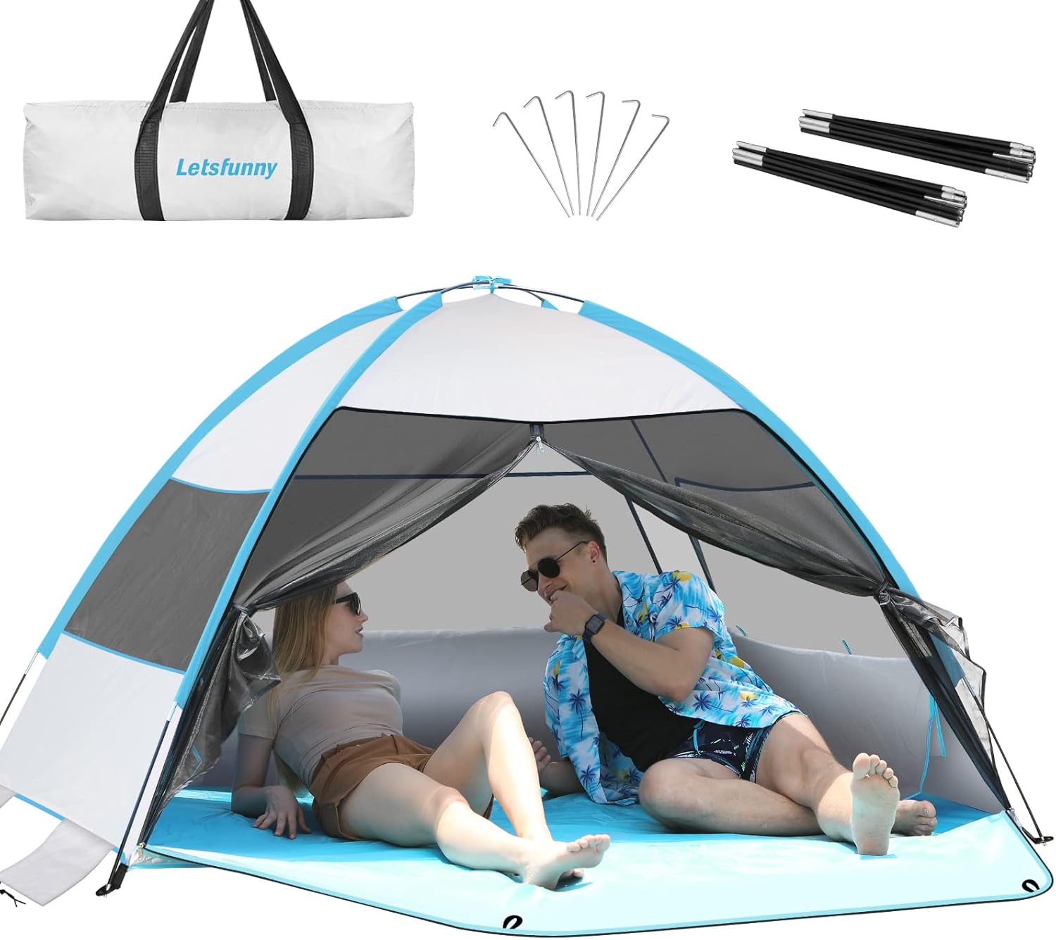 Coleman 7' x 4' Beach Outdoor Compact Canopy Sun Shade Tent