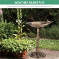 thumbnail image 3 of 31" Tall Garden Bird Bath, 2 in 1 Weather-Resistant Outdoor Birdbath with Flower Planter Base, 3 of 7