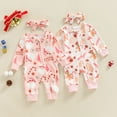 thumbnail image 5 of Douhoow Baby Girl Christmas Jumpsuit,Infant Long Sleeve Santa Claus Print Zipped Romper, 5 of 9