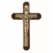 Christian Brand 13" H Walnut Sick Call Crucifix Set