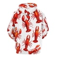thumbnail image 6 of POBUDS Hoodie, Regular Fit Sporty Pullover Hooded Sweatshirt for Men Women Lobster Pattern Print Fabric XL, 6 of 6