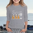 thumbnail image 2 of Bainana Toddler Tshirt For Girls Cartoon Print Long Sleeve Crew Neck Tops Breathable Casual Teen Girls Youth Summer Pullover Festival Clothes Grey Size 4-5 Years, 2 of 4