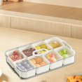 thumbnail image 1 of Fridge Organizer Bin Removable Portable Appetizer Platter for Cafes Home Nut White 8 grid, 1 of 8