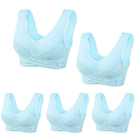 

Awdenio Lingerie for Women Sports 5 PC Bra Push Up Ladies Comfortable Breathable Everyday Underwear No Rims