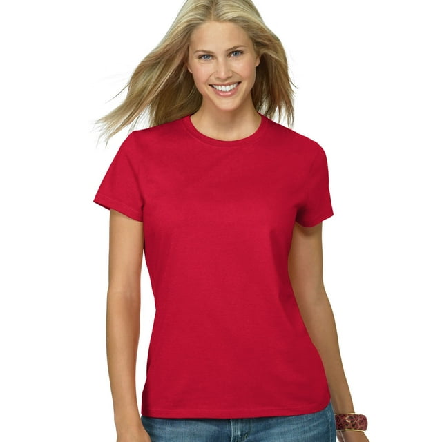 Hanes SL04 T-Shirt Nano-T pour Femmes Taille Small, Rouge Foncé