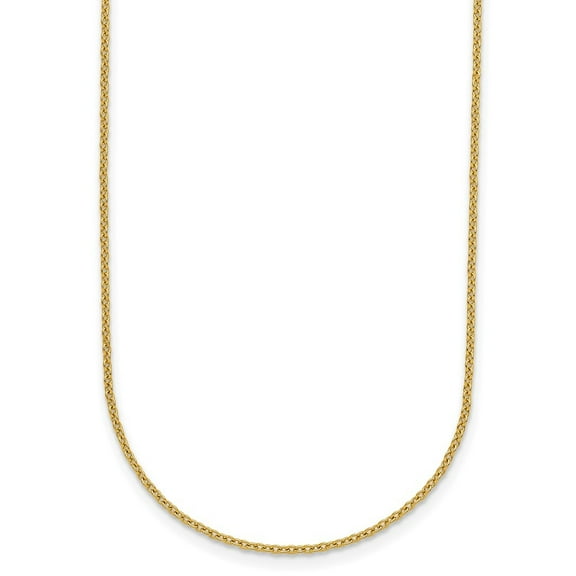 Diamond2Deal 22K Yellow Gold Polished and Satin 1.3mm Solid Cable Chain Necklace for Women 16"