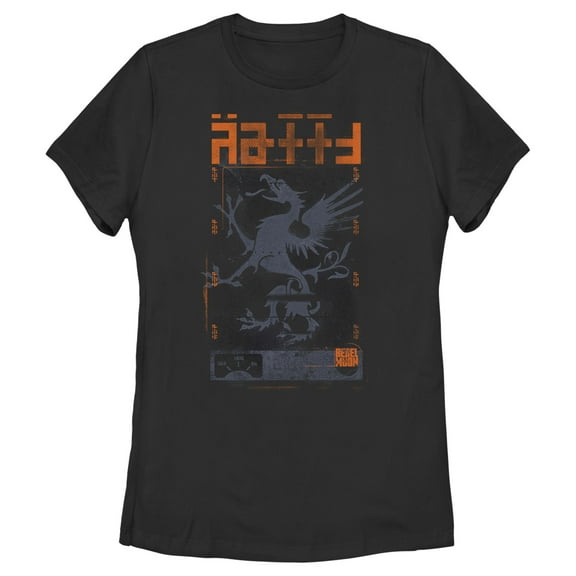 Women's Rebel Moon Griffin Badge Graphic Tee Black Small