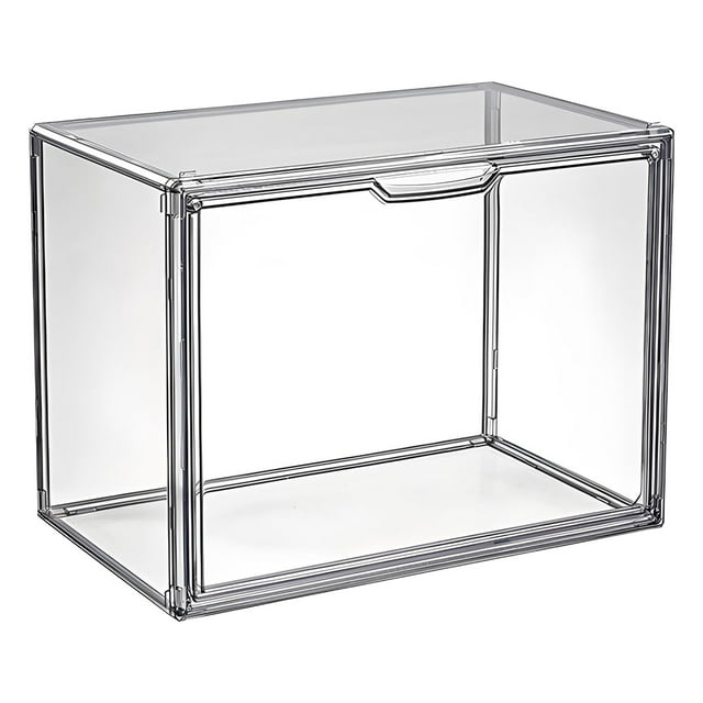 Binwennn Laundry Organization And Storage Clear Stackable Storage With Lid Book & Cosmetic Display Large Figures Collectibles Showcase Shoe Organizer