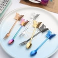 thumbnail image 4 of Flatware Stainless Steel With Titanium Colorful Plated, Multicolor Flatware Silverware Rainbow Stainless Steel Coffee Tea Moon Cake Fruit Butterfly Spoon Fork Cutlery, 4 of 8
