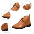 thumbnail image 7 of PU Leather Ankle Boots for Women Pointed Toe Lace up Oxfords Shoes Business Casual Work Booties, 7 of 7