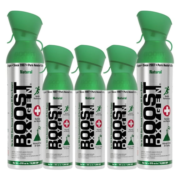 Boost Oxygen 10L (2 Pack) & 5L (3 Pack) Canned Pure Oxygen, Flavorless