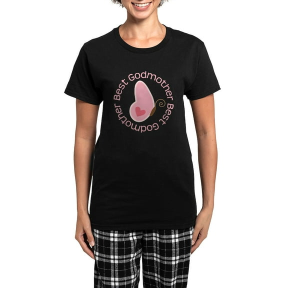 CafePress - Best Godmother Gift Women's Dark Pajamas - Women's Short Sleeve Print T-Shirt and Pants Dark Cotton Pajama Set