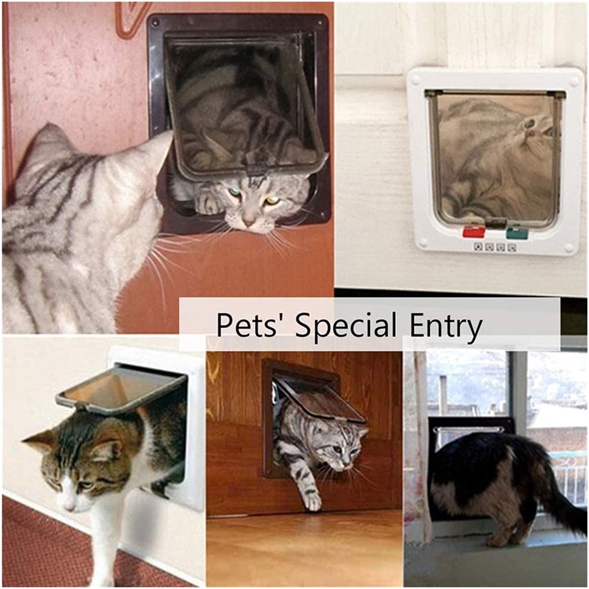 Chatiere Chatiere Chatiere 4 Voies Serrure Magnetique Pour Chats Et Petits Chiens Porte Chien Porte Chat Chatiere Chatiere M Marron Walmart Canada