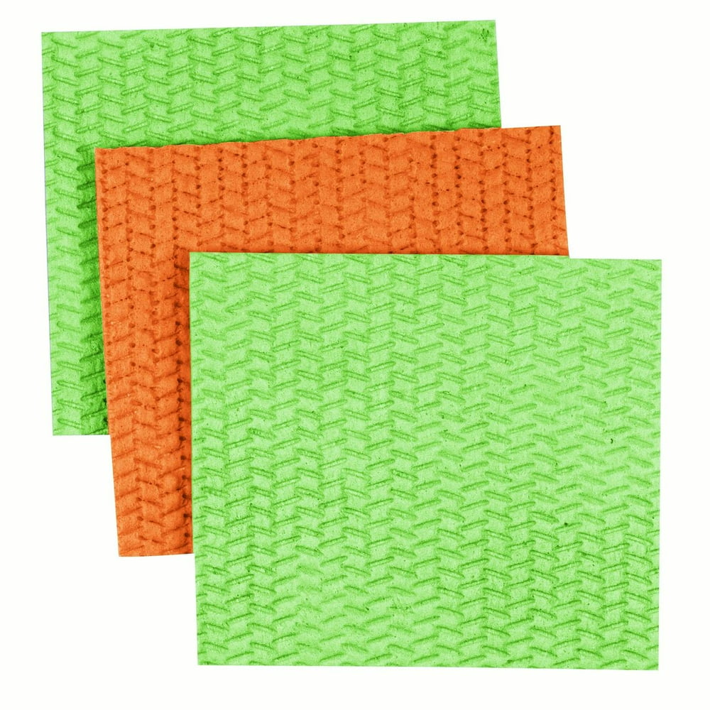 Casabella Large Cellulose Sponge Cloths, Assorted Colors, 3 ct