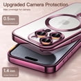 thumbnail image 5 of JETech Electroplated Case for iPhone 15 Pro Max 6.7-Inch, Camera Lens Full Protection, Compatible with MagSafe Wireless Charging, Shockproof Soft TPU Phone Cover (Red), 5 of 7