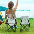 thumbnail image 5 of 600D Oxford Camping Chair Portable Foldable Chair Supports 220 lbs for Picnic, Fishing, Backpacking Deer and Pine Trees Pattern, 5 of 8