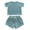 1-Blue1797, variant on WOYY Toddler Girls Summer Linen Outfits Solid Short Sleeve T Shirt with Shorts Set Fashion Kids Clothes, Sizes 2-3