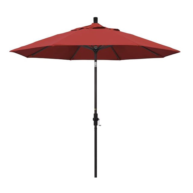 California Umbrella GSCU908117-F13 Parasol de Marché en Aluminium de 9 Pi à Inclinaison par Collier - Bronze-Oléfine-Rouge