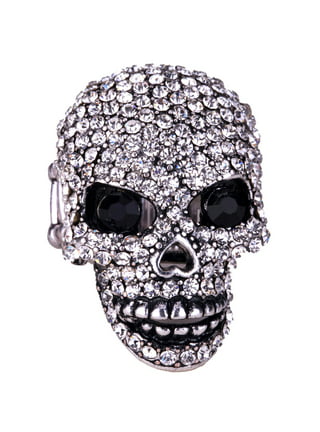  4Pcs Crystal Rhinestone Brooch Pins, Skull Brooch Suit