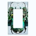 thumbnail image 5 of Metal Light Switch Plate Cover Unique Teal Floral Beetle Blue BUT017, 5 of 13