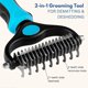 thumbnail image 2 of Dog and Cat Dematting Deshedding Brush Tool - Double Sided Undercoat Rake Shedding Comb Mat Remover Deshedder Safe Detangler for Matted Hair/Fur, 2 of 4