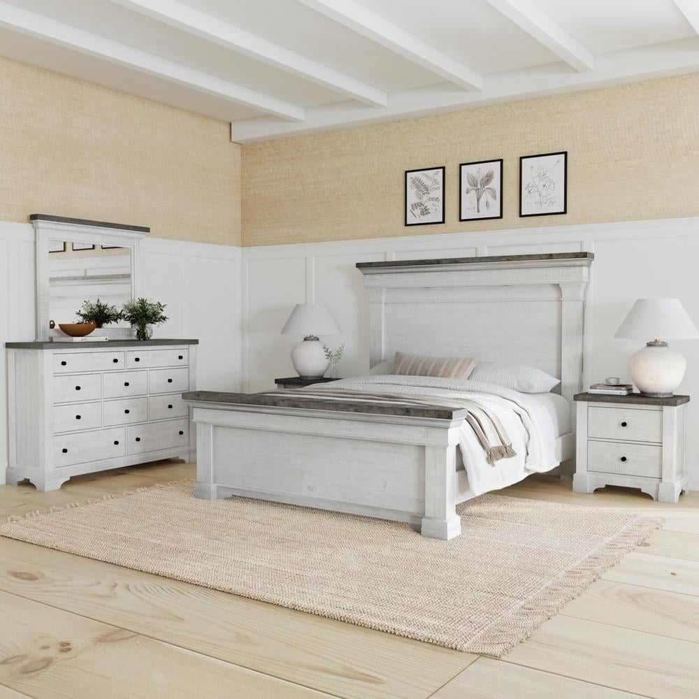 Samuel Lawrence Valley Ridge Distressed 2 Drawer Nightstand in White