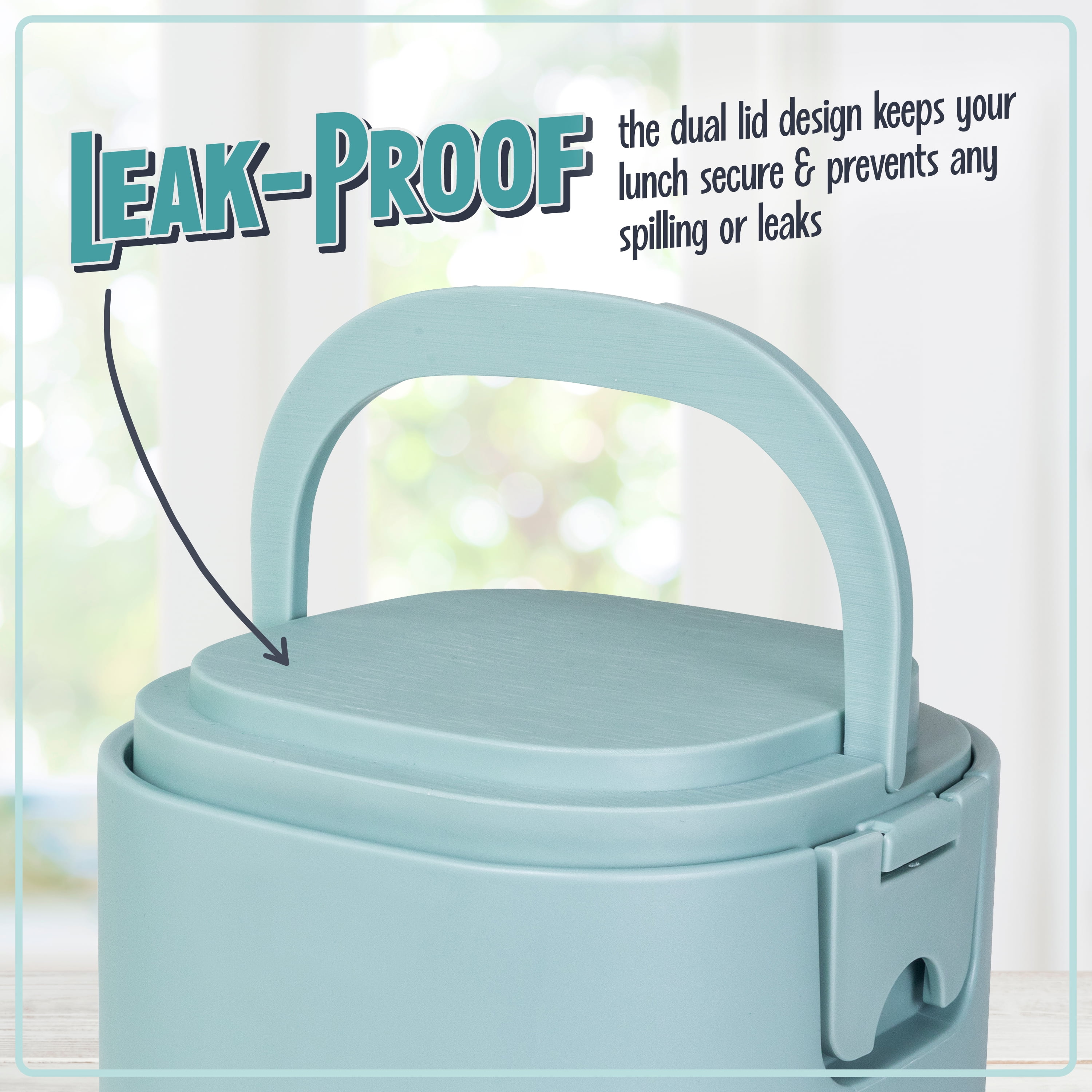 Nostalgia 20 oz Portable Heated Lunch Box with Stainless Steel Lunch Container, Chambray