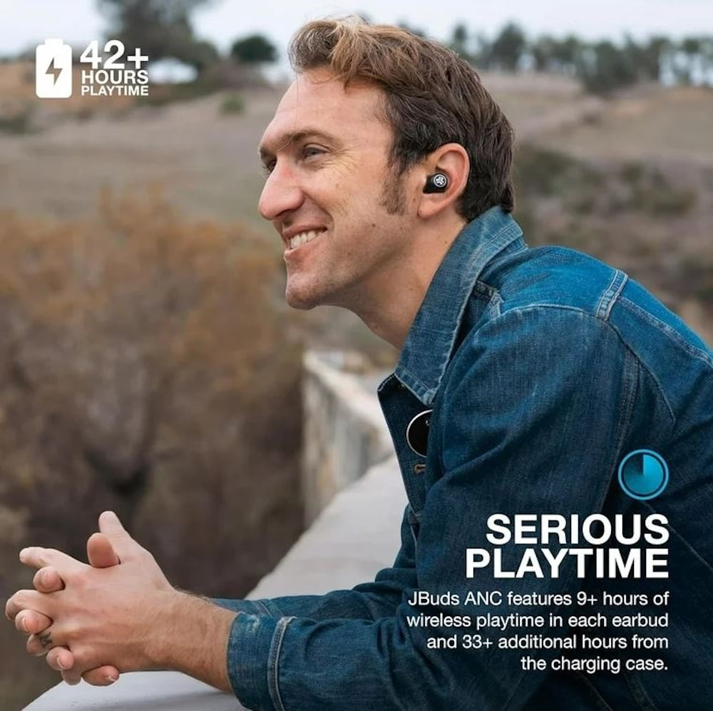 Restored JLab JBuds ANC 3 True Wireless Earbuds, 42 Hr Playtime, Smart ANC, Custom Sound, Multipoint, Fast Pair (Refurbished)