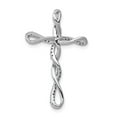 thumbnail image 3 of Real 14kt White Gold 1/6ct. Diamond Twisted Cross Chain Slide; for Adults and Teens; for Women and Men, 3 of 4