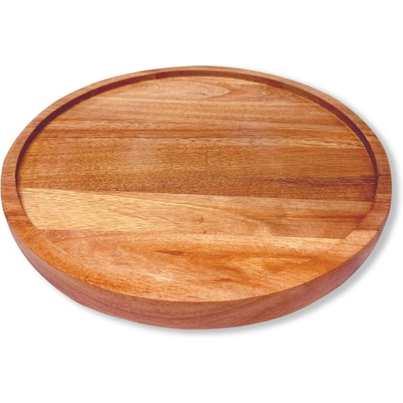 cm Turntable Acacia Wood Lazy Susan Organizer 'Rotating Wooden Spice Rack Organizer for Kitchen Countertop Cabinet Pantry Table Organization
