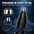 thumbnail image 2 of Electric Nose Hair Trimmer for Men Women, Cordless Ear Hair Trimmer with Dual Edge Blades, Waterproof Rotary Facial Hair Remover, Easy Clean Personal Grooming Tool, 2 of 7