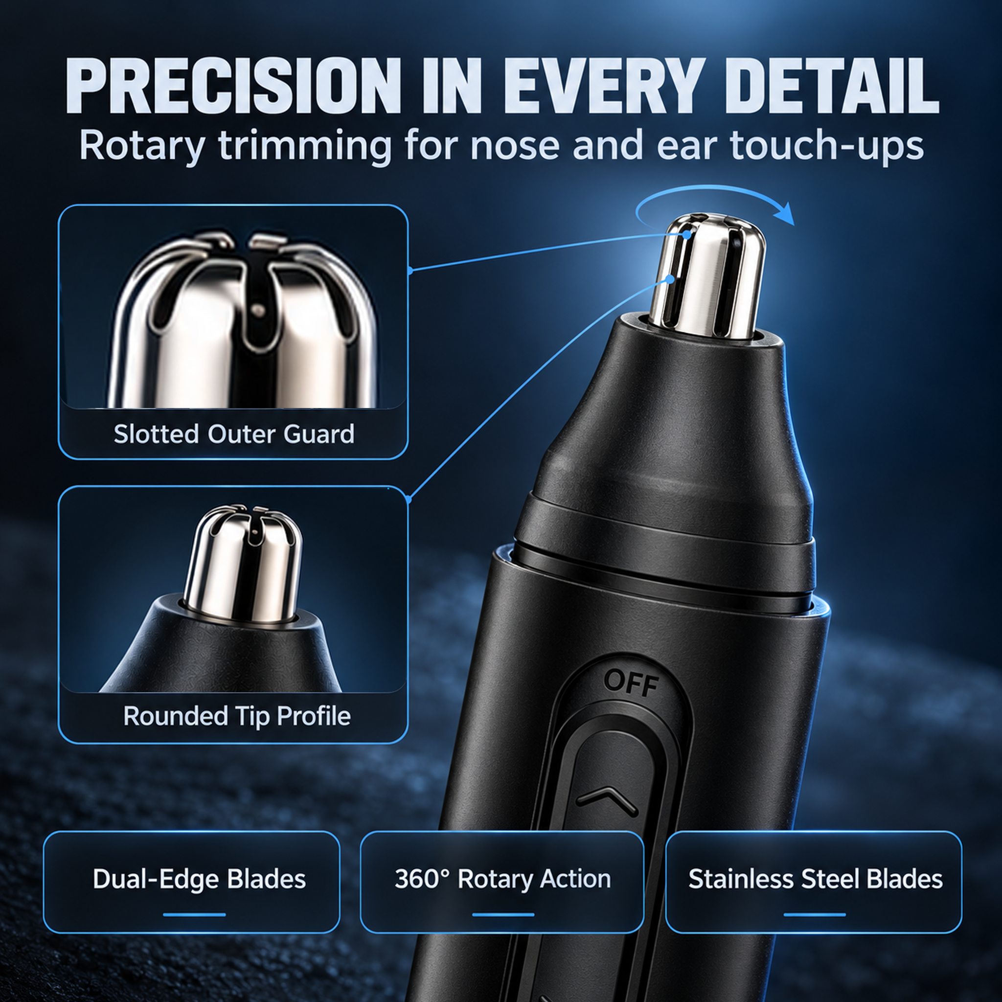 Alifecxwwy 2-in-1 Nose & Eyebrow Hair Trimmer photo 3