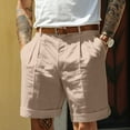 thumbnail image 1 of toraway Male Summer Casual Solid Short Pant Button Short Trouser Pant Pocket Short Fashion Short M, 1 of 3
