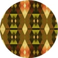 thumbnail image 1 of Ahgly Company Machine Washable Indoor Round Transitional Cinnamon Brown Area Rugs, 5' Round, 1 of 7