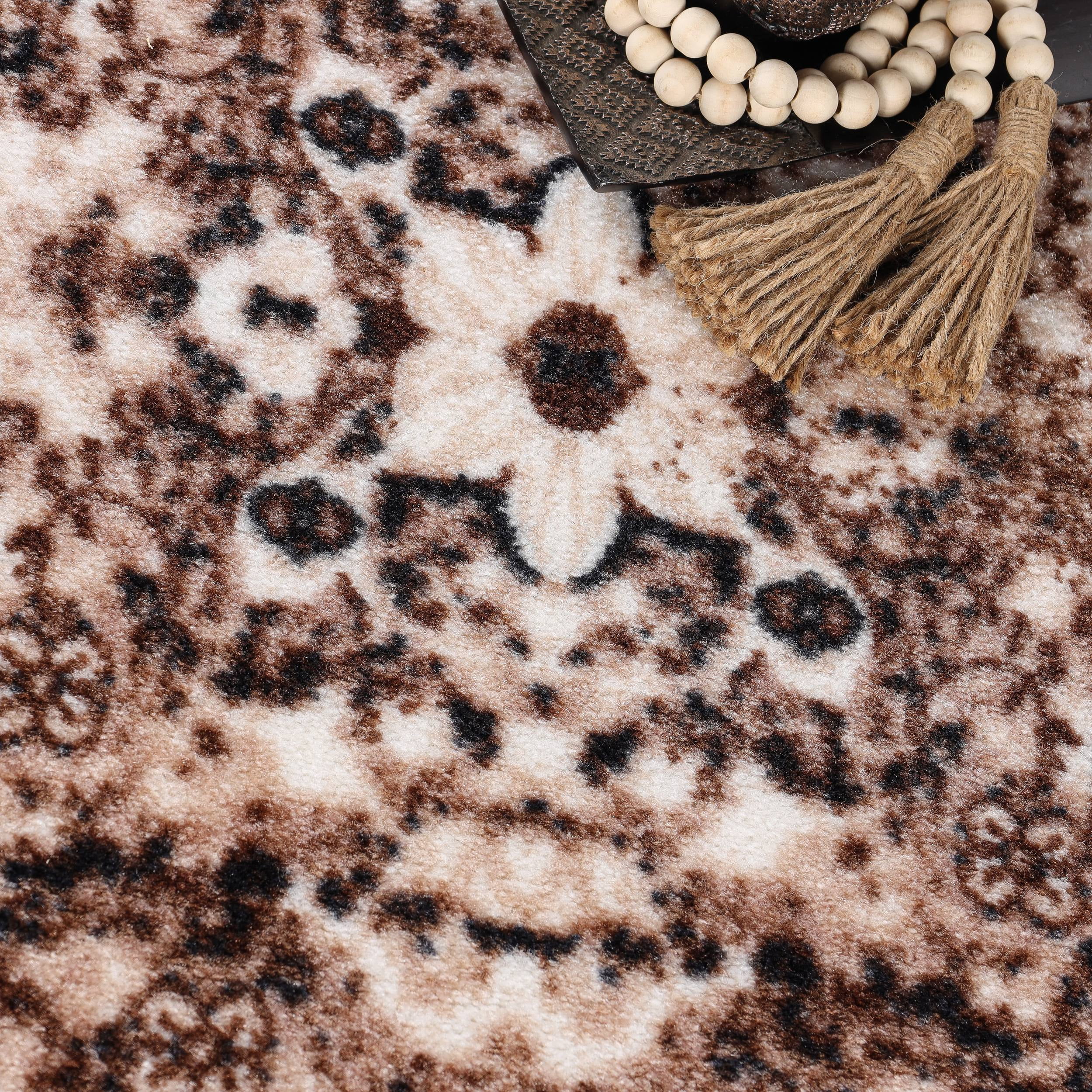 Superior Oswell Medallion Indoor Outdoor Area Rug, 4' x 6', Chocolate