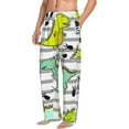 thumbnail image 2 of Xecao Funny Dinosaurs on Stripes Men's Straight Lounge Pajama Pants: The Ultimate in Comfortable Sleepwear, 2 of 9