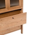 thumbnail image 5 of Penelope Modern Fluted Glass Bookshelf Cabinet with Drawers, English Oak, 5 of 15
