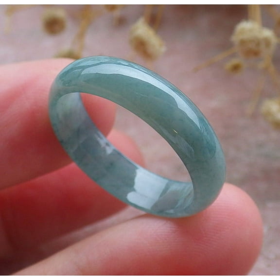 Icy Green Natural A JADE Jadeite Circle RING USA. 8.75 RING 679448 TN