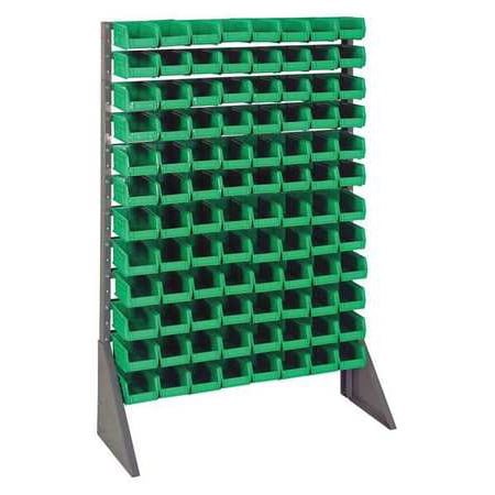 - Single Sided Bin Rail Unit, 96 Bins, Green QUANTUM STORAGE SYSTEMS QRU-12S-210-96GN