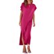 thumbnail image 4 of Lucakuins - Vestido de playa informal de verano para mujer, color sólido, manga corta de murciélago, cuello redondo, vestido dividido Lucakuins  moda, 4 of 8