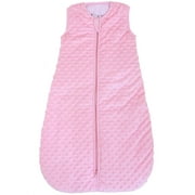 Baby Sleeping Bag, "Minky Dot" Pink, Quilted Winter Model, 2.5 Togs