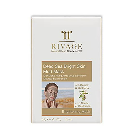 RIVAGE NATURAL DEAD SEA MINERALS Bright Skin AUTHENTIC DEAD SEA MUD MASK with RUMEX and WALTHERIA Sachets