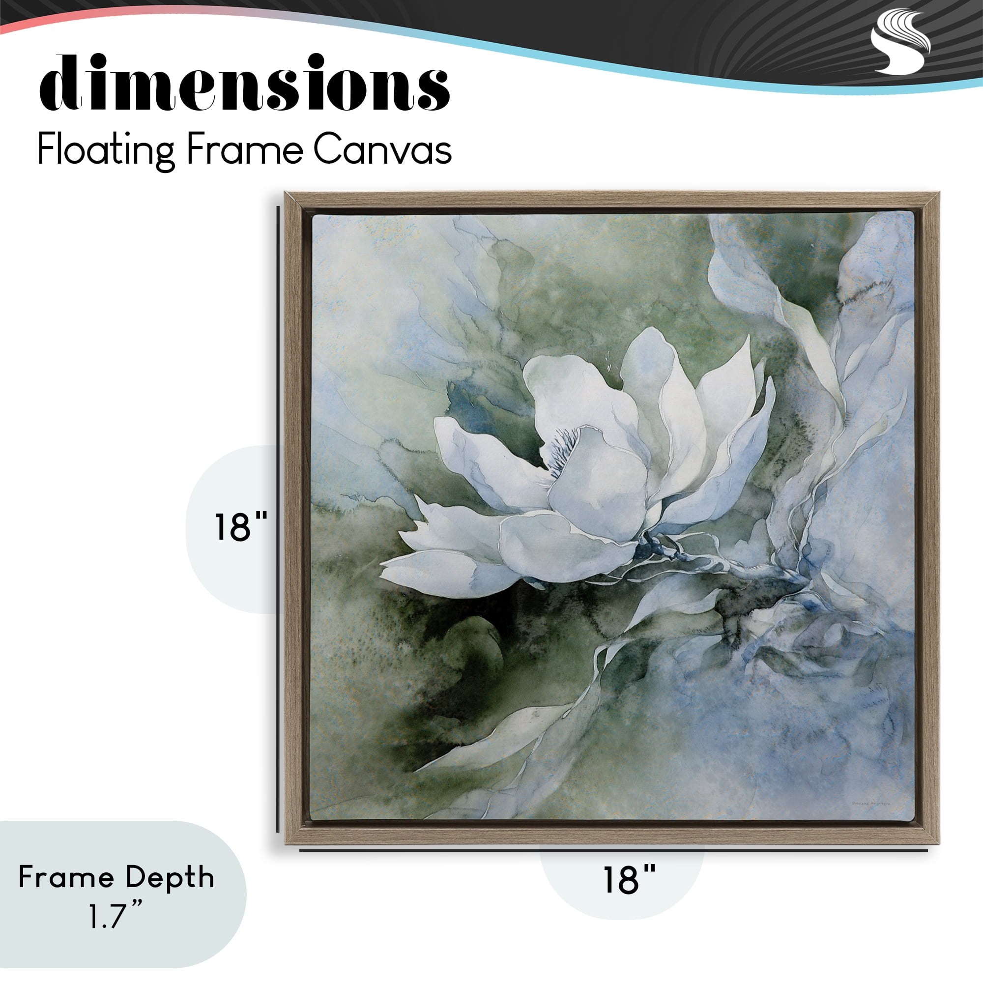 Stupell Industries Fluid Whimsical Flower Brown Framed Floater Canvas Wall Art, design by Svetlana Aleynikova