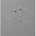 thumbnail image 2 of EOEMY Real 925 Sterling Silver Chain & Bead Drop Stud Earrings Studs Dangle, 2 of 6