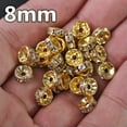 thumbnail image 6 of U8MO Rondelle 4mm 5mm 6mm 8mm 10mm 12mm Crystal Rhinestone Metal Loose Spacer Beads-8mm 50pcs-Silver, 6 of 8