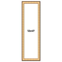 12x47 Frame Gold Plein Aire Solid Wood Picture Frame Width 2 Inches | Interior Frame Depth 0.5