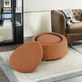 thumbnail image 2 of CHITA Storage Ottoman Set Stone-Shaped Footrest, Single in Brown, 2 of 11