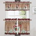 thumbnail image 1 of CUH Xmas Kitchen Valance Christmas Cafe Tier Scarf Slot Top Short Window Curtain Rod Pocket Half Window Drapes Curtain Panel Style-F 2pc-Tier Curtain: W:52''x H:54'', 1 of 6