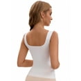 thumbnail image 2 of Unique Bargains Women's U Back Tank Tops with Built-In Bra for Everyday Wear M White, 2 of 6