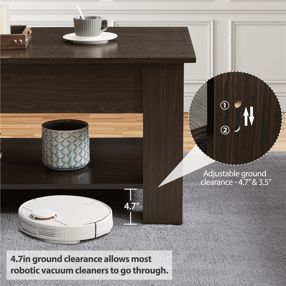 Yaheetech 47.5in Wooden Lift Top Coffee Table with Hidden Compartment for Living Room, Espresso